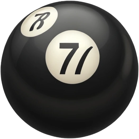 Pool table back ball with the number 7  emoji