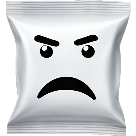salt packet with a angry expression emoji
