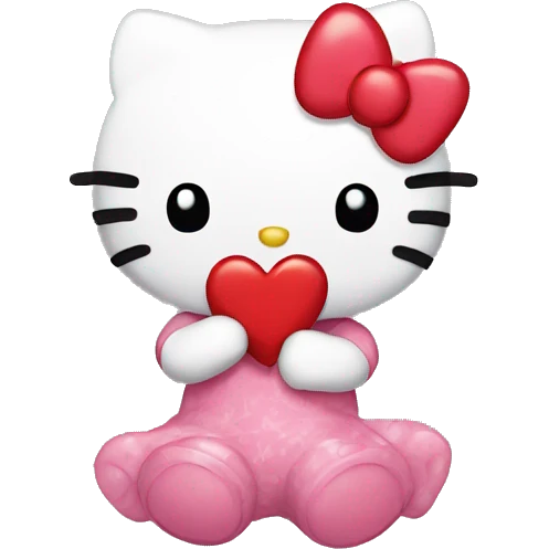 hello kitty with heart emoji