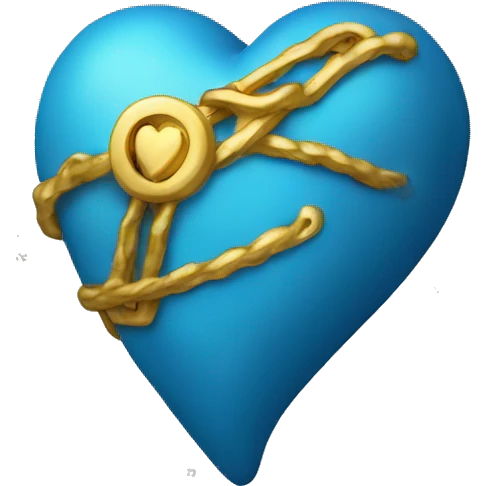 blue heart with gold  emoji