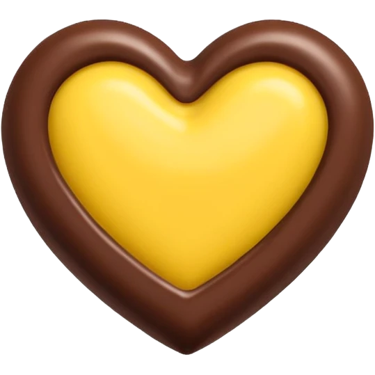 Heart chocolate covered with yellow leyer emoji