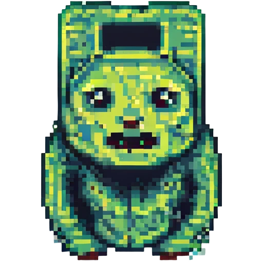 Minecraft creeper, 3D isometric, front view, green, pixelated, iconic face emoji