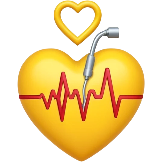 yellow heart with a heartbeat line emoji