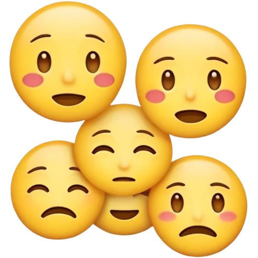 emoji face showing multiple emotions at once, happy on one side and sad on the other emoji