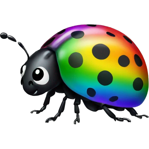 Rainbow ladybug with black dots emoji