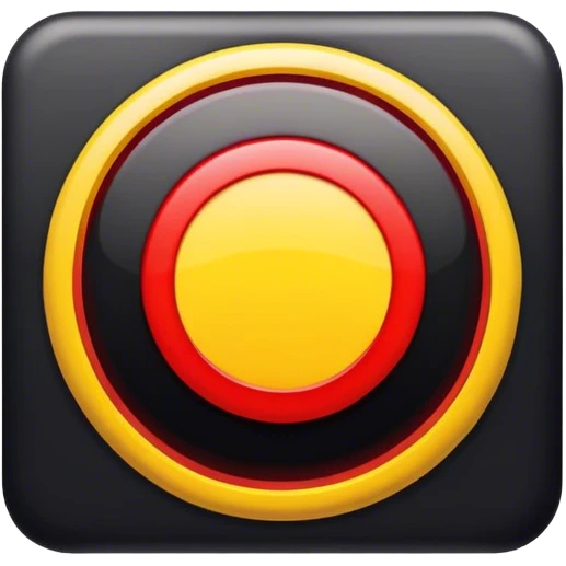 a black and red rectangle with a medium-sized yellow circle in the middle emoji