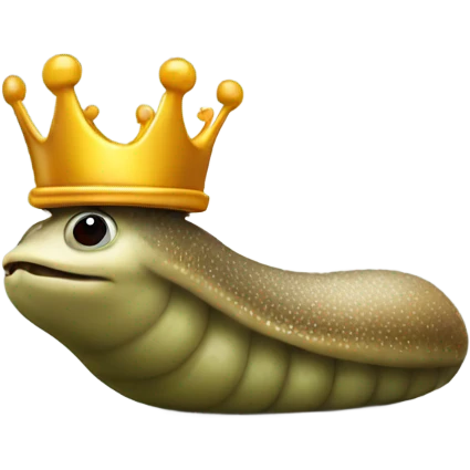 Slug wearing a crown emoji