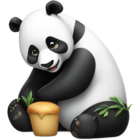 panda eating Siri emoji