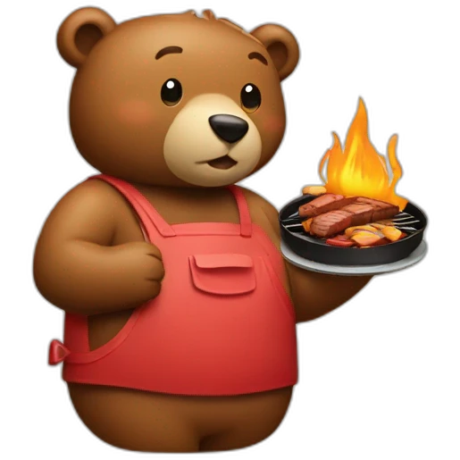Bear and barbecue emoji