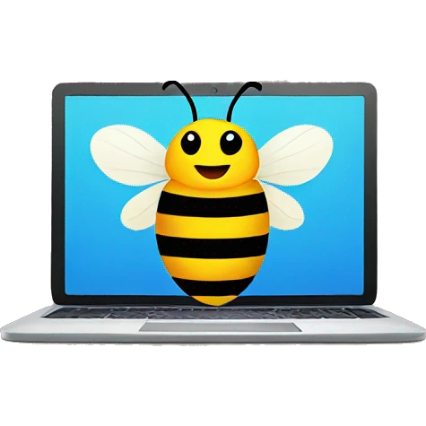 bee usin laptop emoji