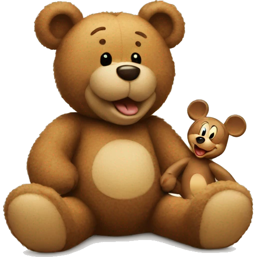 teddy bear with Mickey emoji