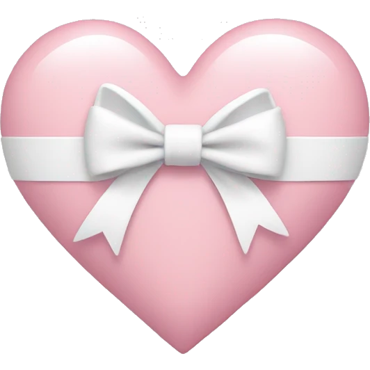 Pastel pink heart with white bow emoji