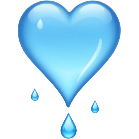 water and blue heart emoji