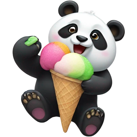 Panda eating ice cream emoji