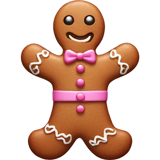 Pink gingerbread man emoji