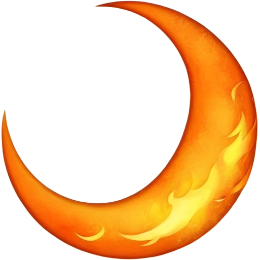 Crescent moon on fire emoji