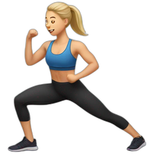 Scandinavian Girl doing hiit emoji