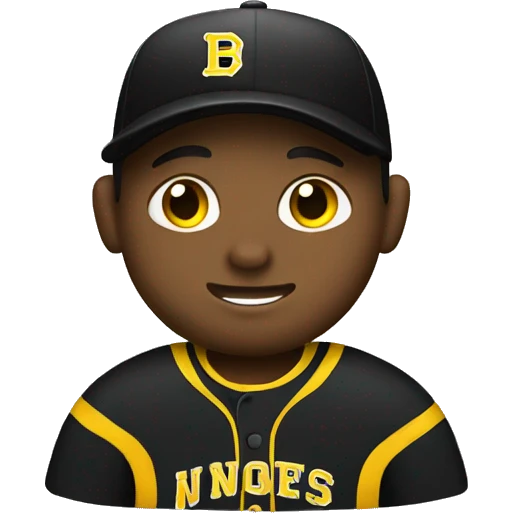 Baseball pitcher wearing black and yellow  emoji