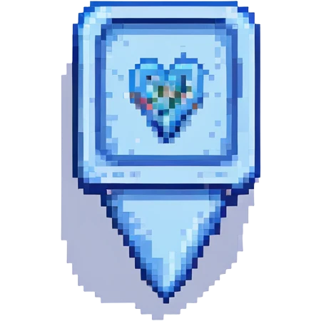 blue tick icon, pixel art style emoji