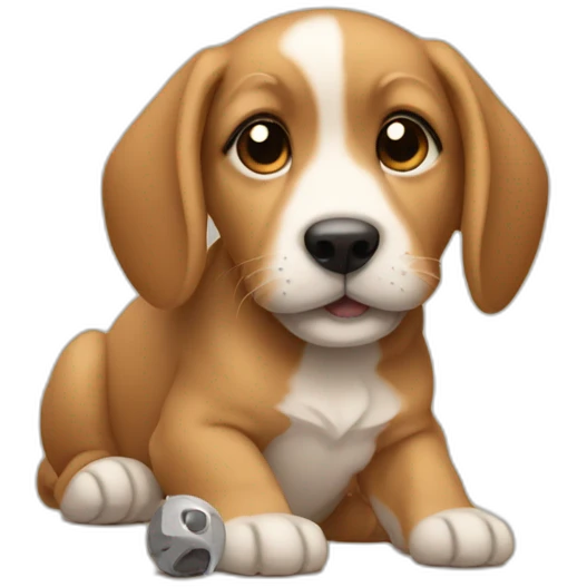 Puppy with nails emoji