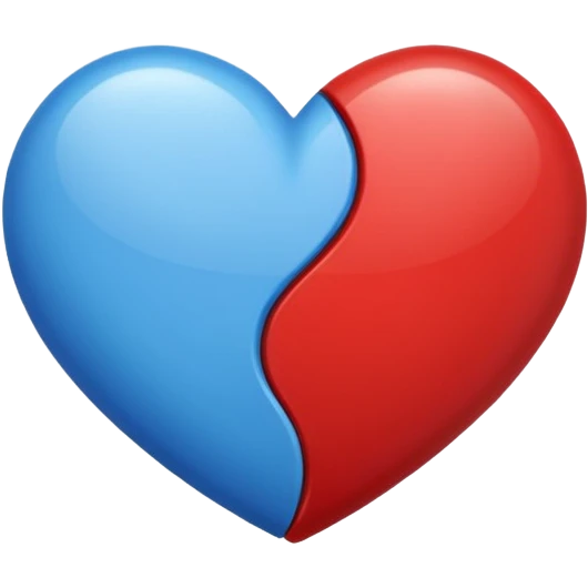Half-Blue-half-red-heart emoji or image emoji