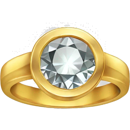 Gold ring with a dimond emoji