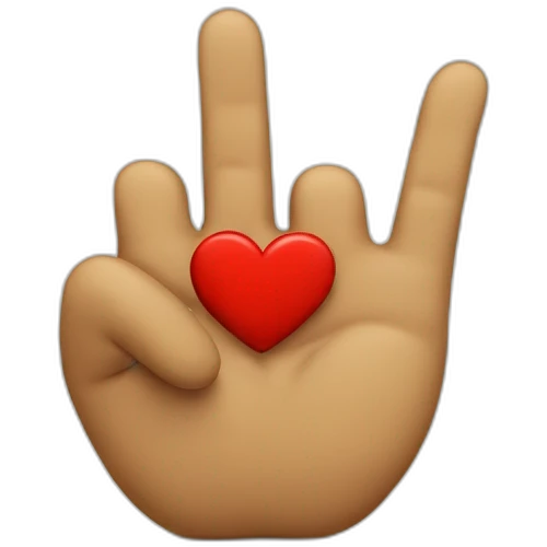 heart and peace hand man emoji