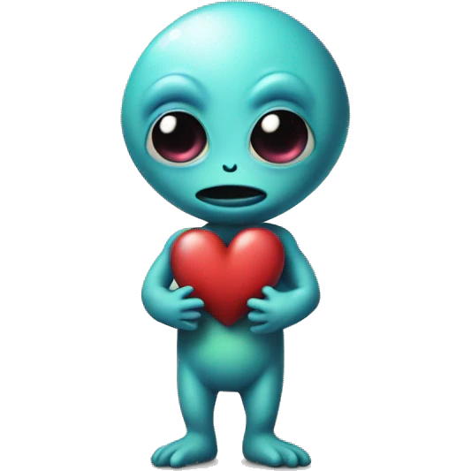 Alien with had shaped like a heart  emoji