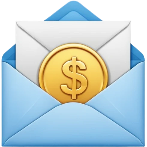 Salary enclosed in an envelope emoji