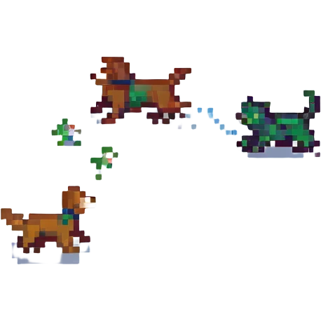 dog chasing cat emoji