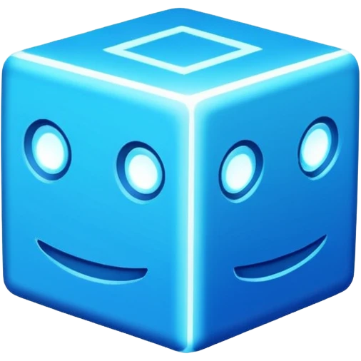 Geometry dash shaped cube emoji