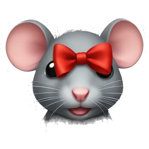 Rat with a red bow emoji