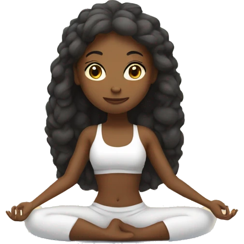 A single cute women doing yoga emoji