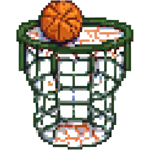 баскетбольный мяч в сетке, no background emoji