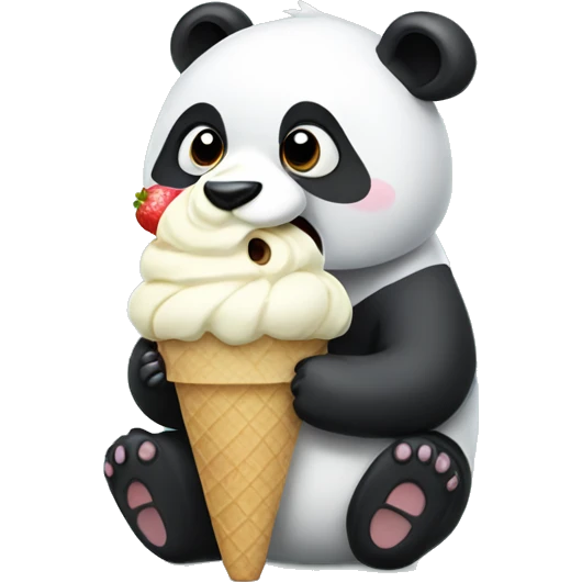 Panda eating ice cream emoji