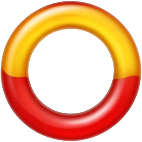 emoji de gomitas en forma de aro color rojo y amarillo emoji