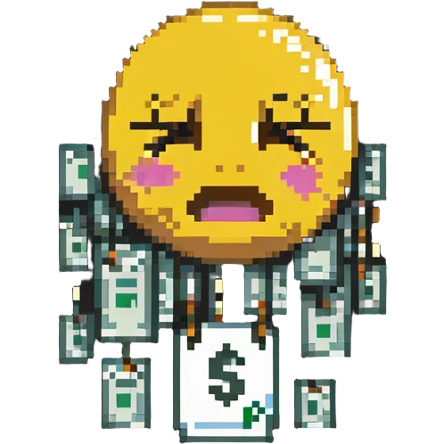 crying emoji with money emoji