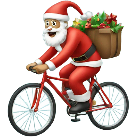 Santa riding a bike emoji
