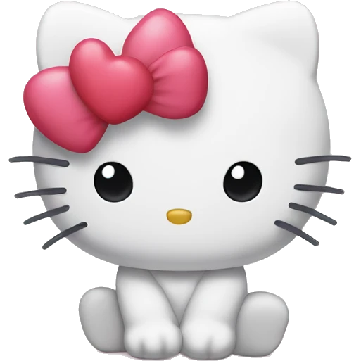 hello kitty with heart emoji