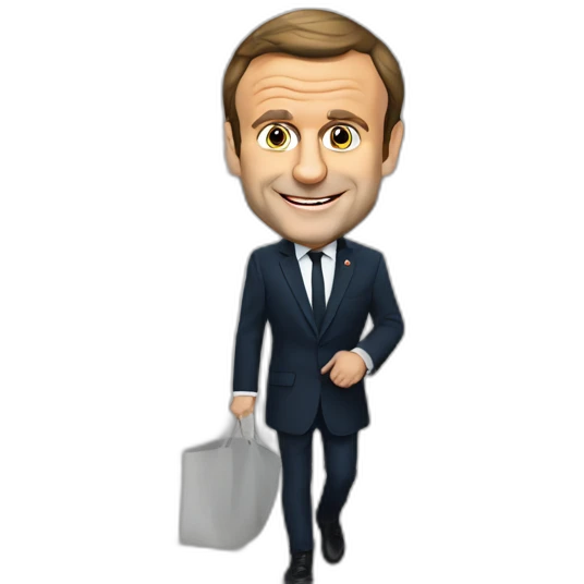 Emmanuel Macron qui a marché dans une crotte emoji