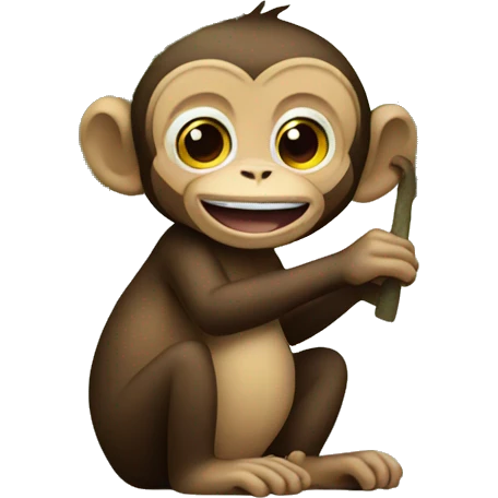 monkey eating a tree emoji