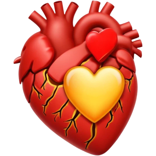 Un corazón humano roto sangrando rodeado de vendas y tiritas que se despegan sin hacer efecto emoji