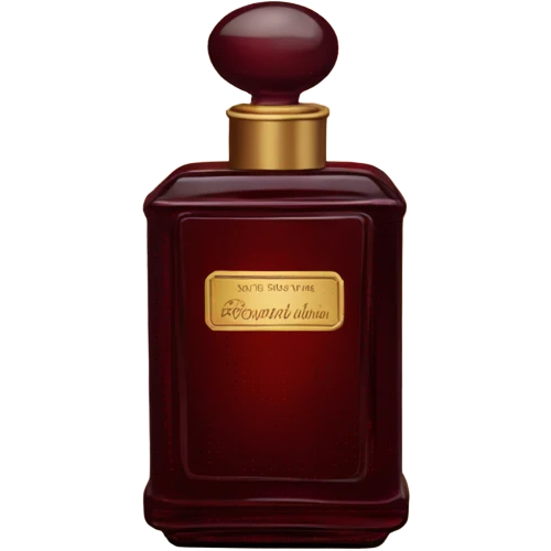 Dark red vintage French style perfume bottle with red asters emoji