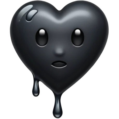 Black heart melting emoji