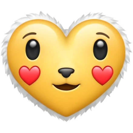 heart made out of white fur emoji