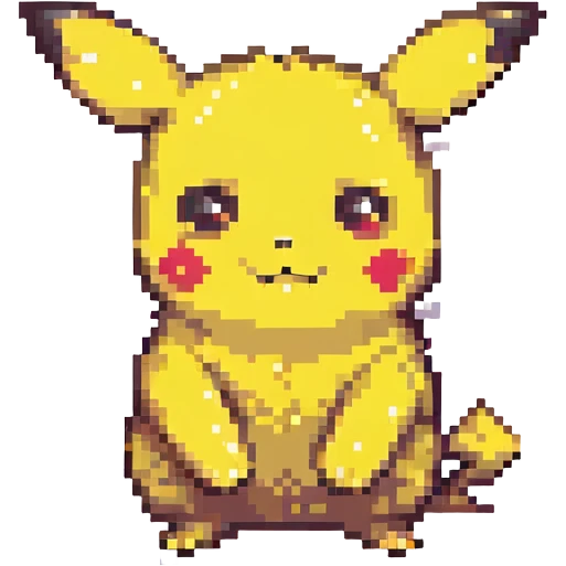 pikachu pixel art style emoji