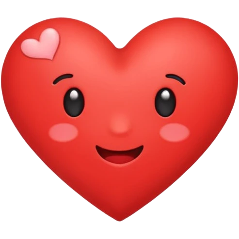 Create a hand drawn flat minimal love reaction emoji for a new social media app emoji