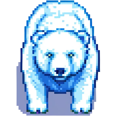 blocky and retro polar bear emoji
