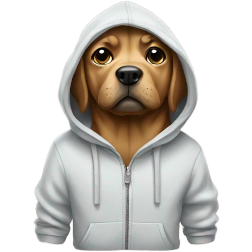 Dog wearing a hoodie emoji