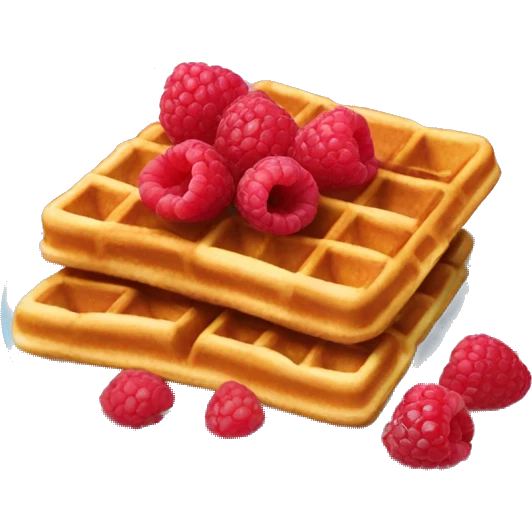waffles with raspberries  emoji